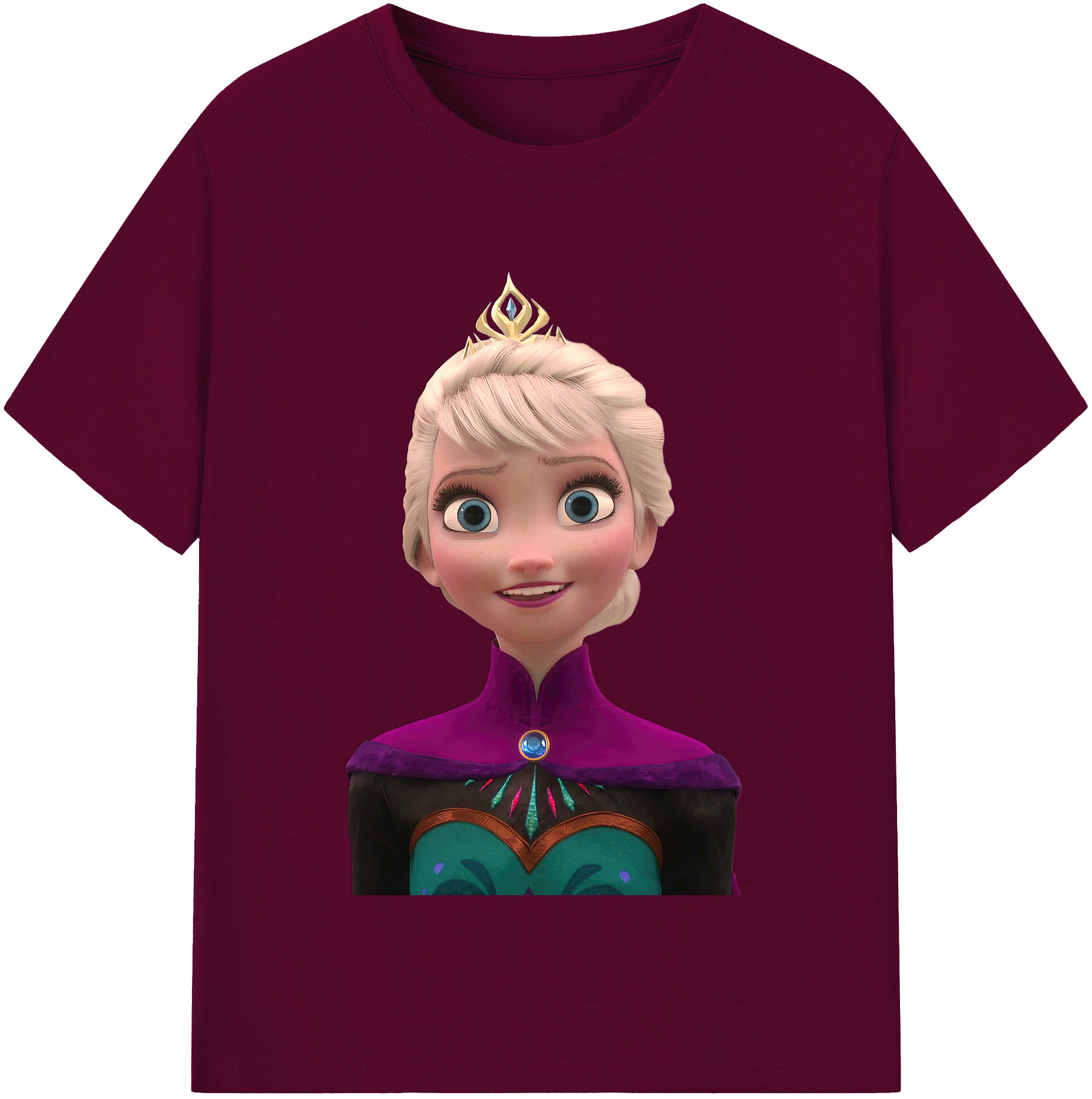 （画像用） アナと雪の女王 アンナ エルサ Frozen Anna Elsa レディースカジュアルプリントTシャツ（綿100％）